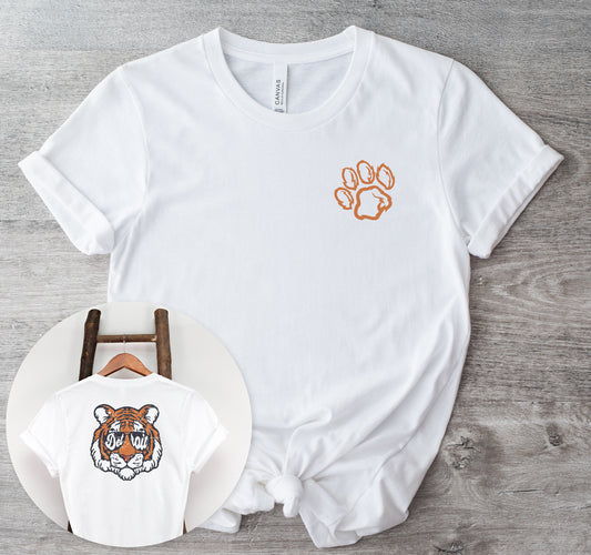 Tigers Head Paw Print T-Shirt