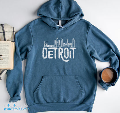Detroit Skyline Fleece Hoodie