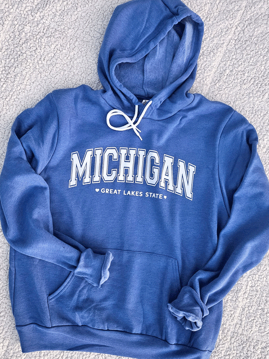 Michigan Great Lakes State Fleece Hoodie