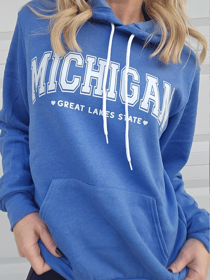 Michigan Great Lakes State Fleece Hoodie