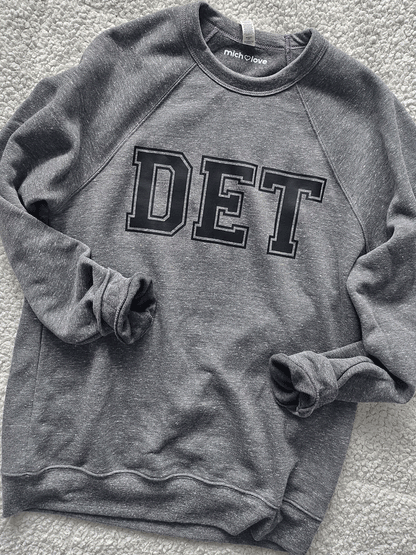 DET Detroit Grey/Black Fleece Raglan Sweatshirt