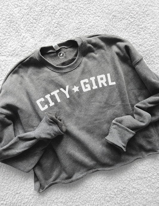 City Girl Cropped Crew Fleece