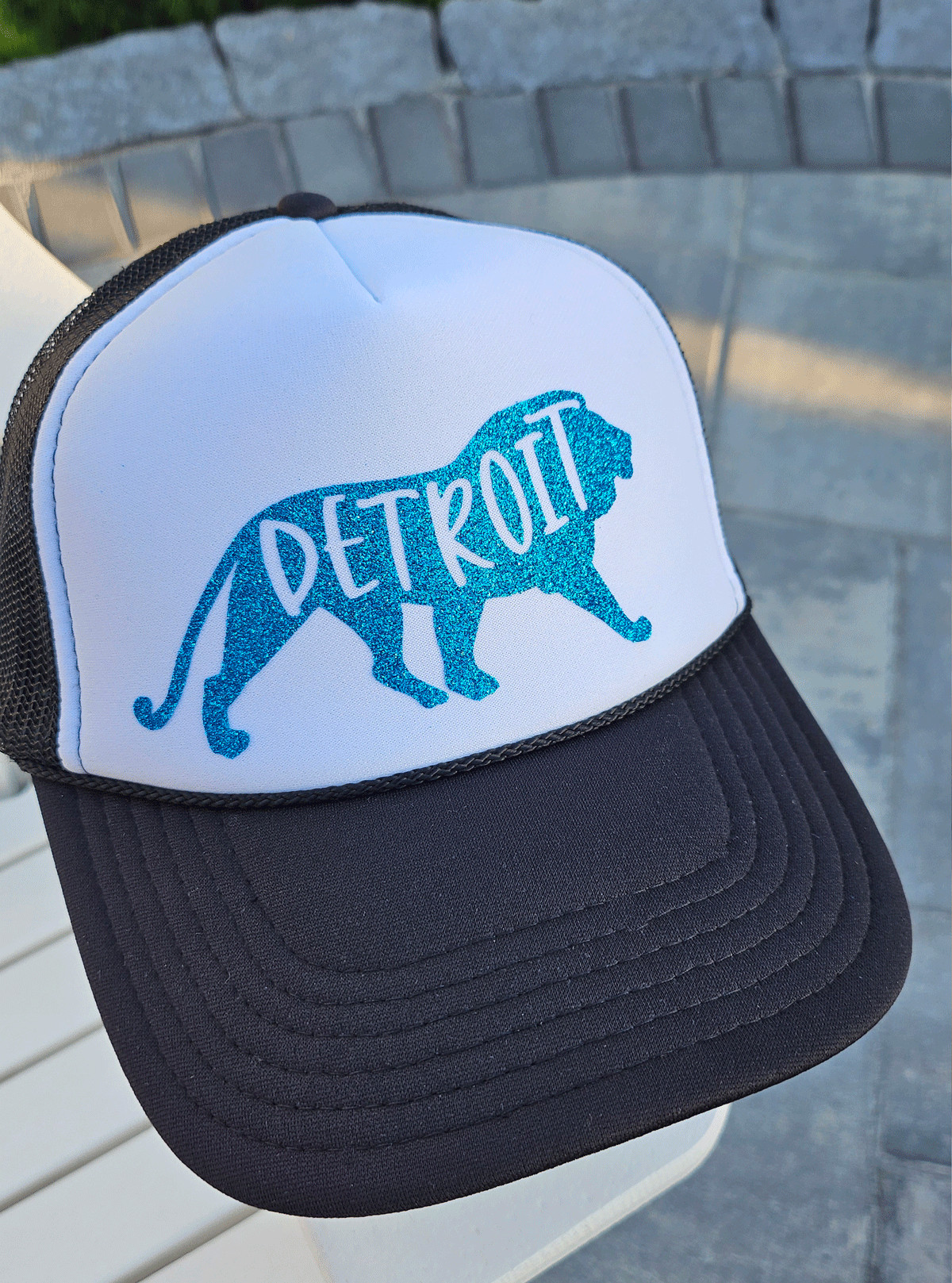 Detroit Lion Glitter Trucker Hat